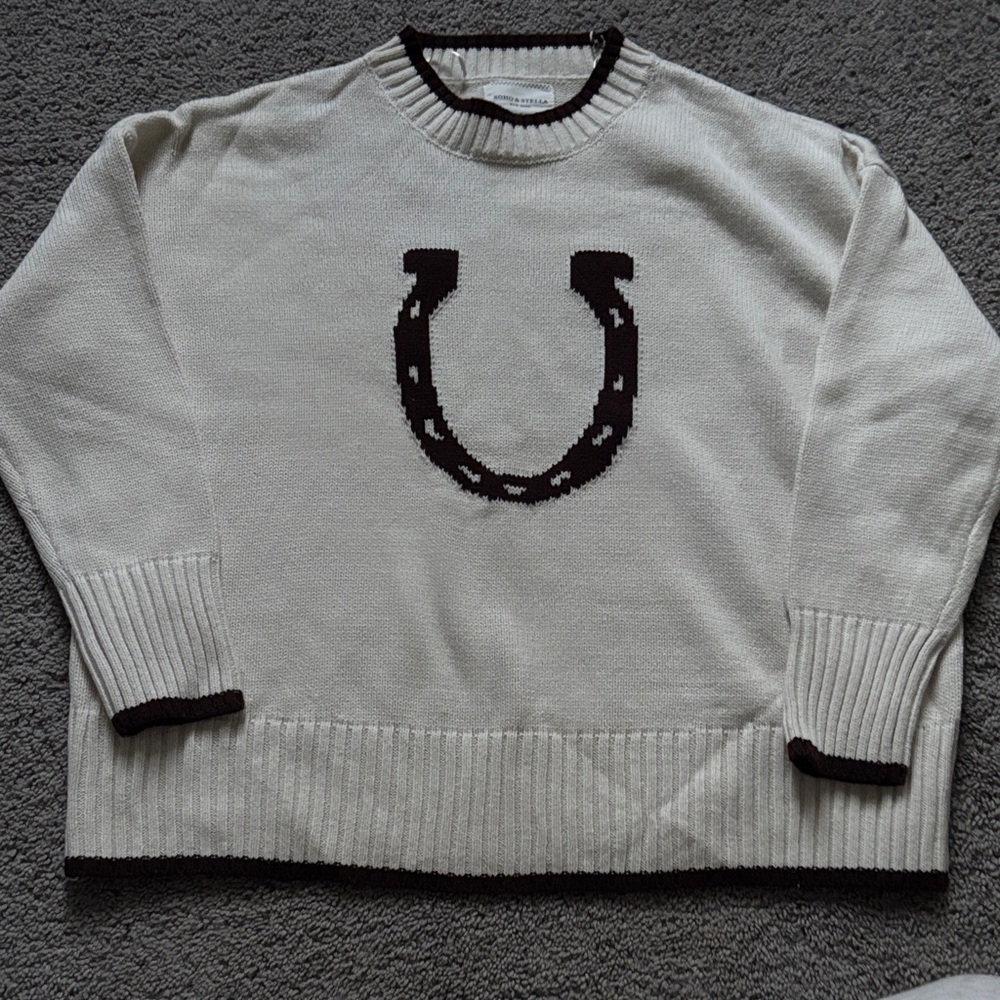 Soho & Stella Horseshoe Crewneck Sweater, S